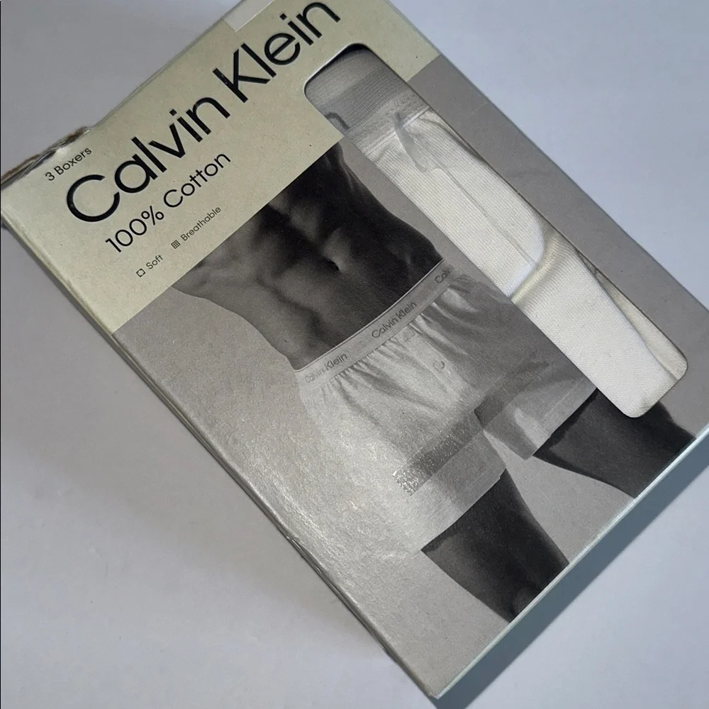 NWT Calvin Klein Men's White Cotton Boxer Briefs